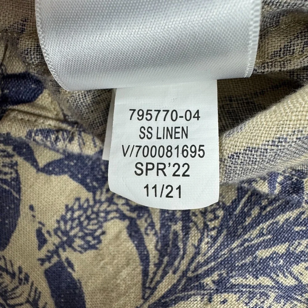Banana Republic Linen Button Down Shirt Floral Pocket Mens Large L